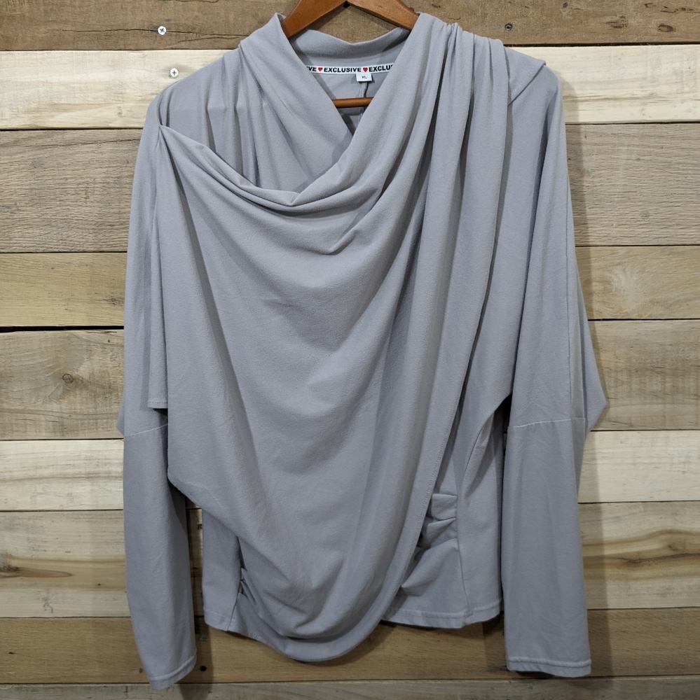 Exclusive Gray Soft Wrap Long SLeeve Size XL